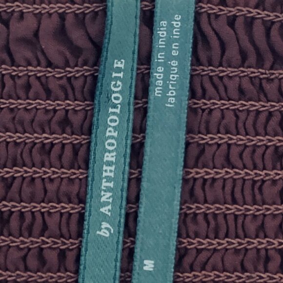 Anthropologie Escondido Sleeveless Dress Sz M Burgundy Smocked #300B - Picture 8 of 10